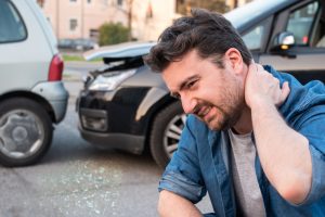 man in a car accident